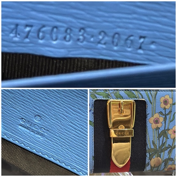 Authentic Gucci Silvie Floral Zip Around Long Wallet w/Sherry Line Buckle Detail - Picture 9 of 15
